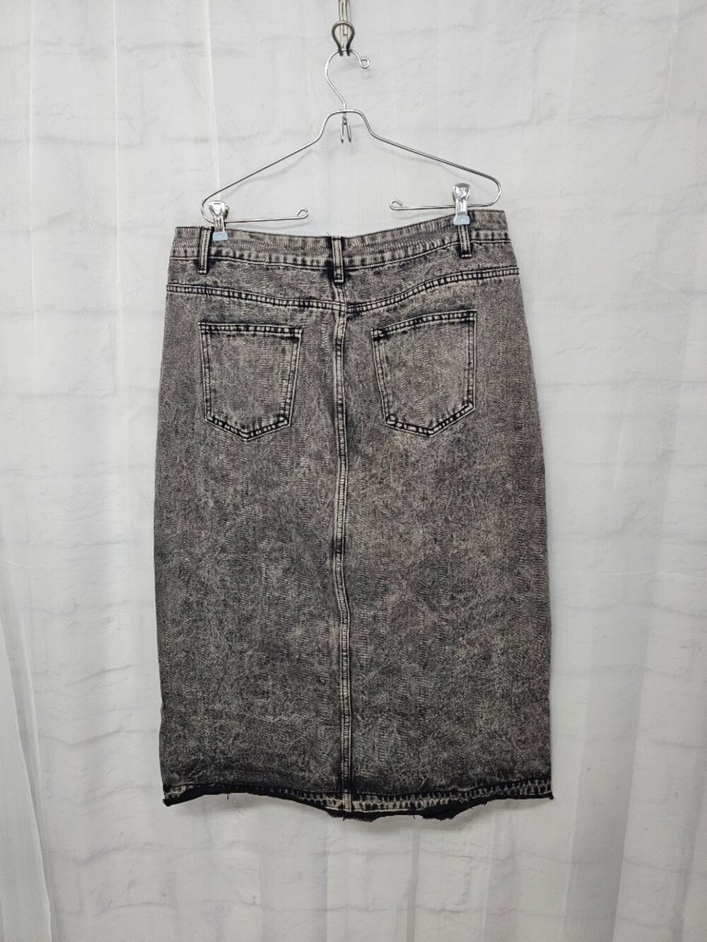 Cimuk Skirt Denim Black Grunge Casual Midi 2XL - Picture 6 of 11